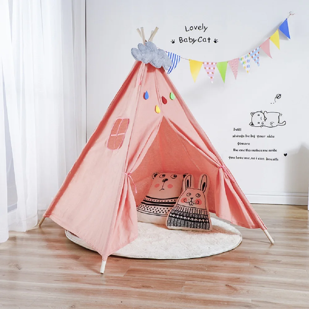 

Children's Tent Indoor Outdoors Teepee Tent For Kids Portable Tipi Infantil House For Children Kids Tents Decoration