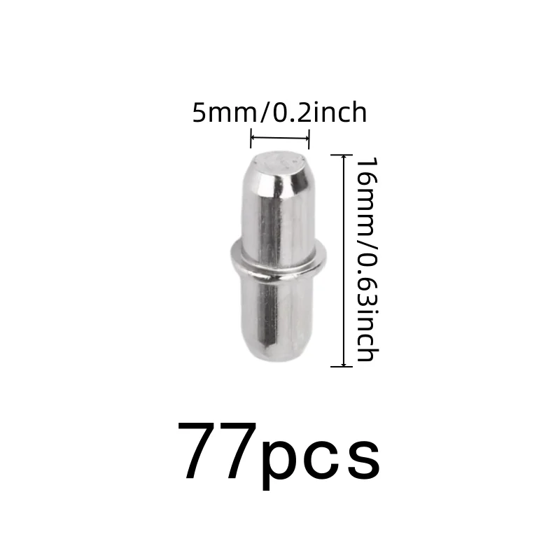 Sturdy Load Bearing Iron Cabinet Pegs 77 pcs, perfect for Cabinet Shelving, Iron Metal Material, Multipurpose