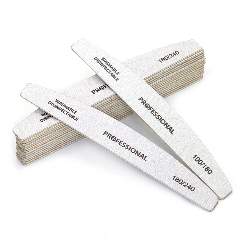 10 Teile/los Professionelle Holz Nagel Dateien 100/180 Grit Grau Boot Dickes Schleifpapier Schleif Puffer Dateien Schönheit Werkzeuge DIY Salon