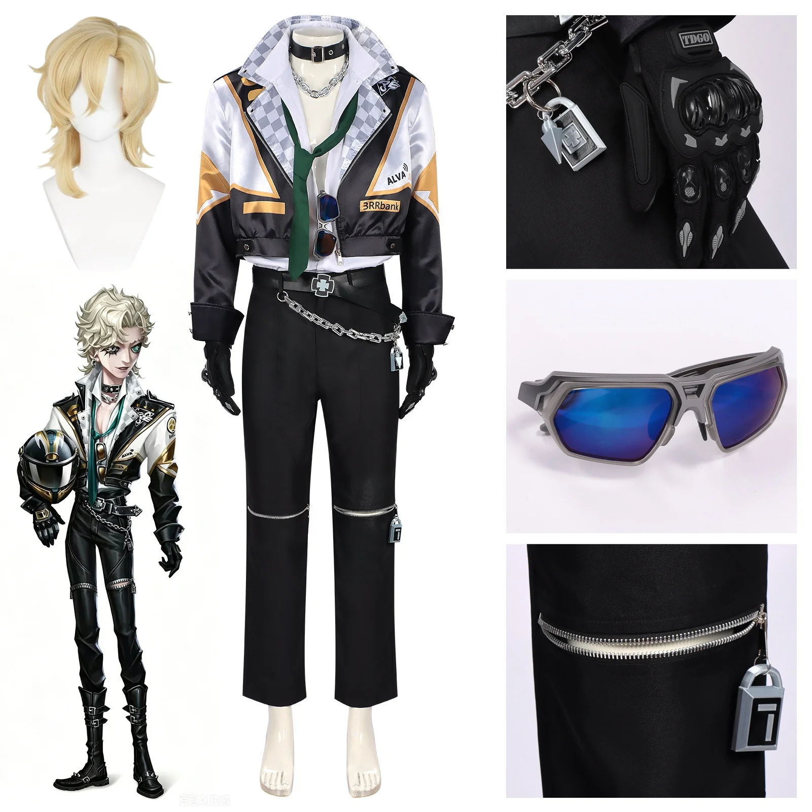 Knight Sterling Richard Cosplay Costume Identity V Sterling Richard Coat Shirt Gloves Pants Full Set