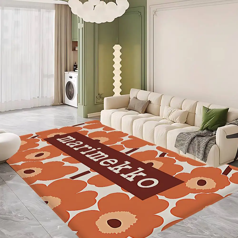 Alfombras de habitación Marimekko-U-Unikko con diseño de flores, estilo retro, múltiples opciones, alfombra antideslizante para sala de estar, cocina, alfombra de bienvenida