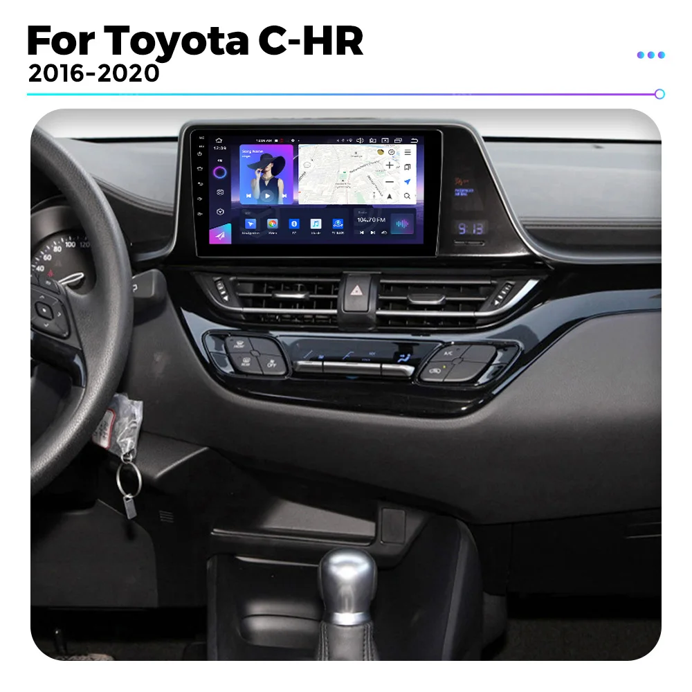 For Toyota a C-HR 2016-2020 Multimedia Video Player GPS Navigation 2Din Stereo Autoplay Wireless Android 13 car roid WIFI 256GB