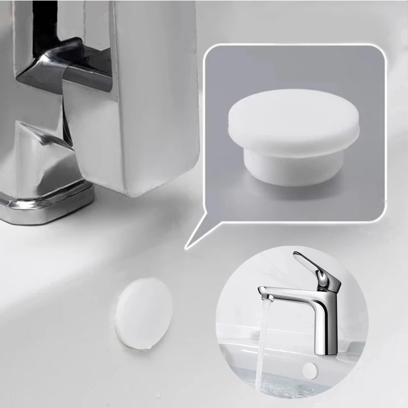 Overflow Ring Plug  Overflow Hole Plug Silicone Sink Overflow Cap Round Overflow Cover White Oval Trim