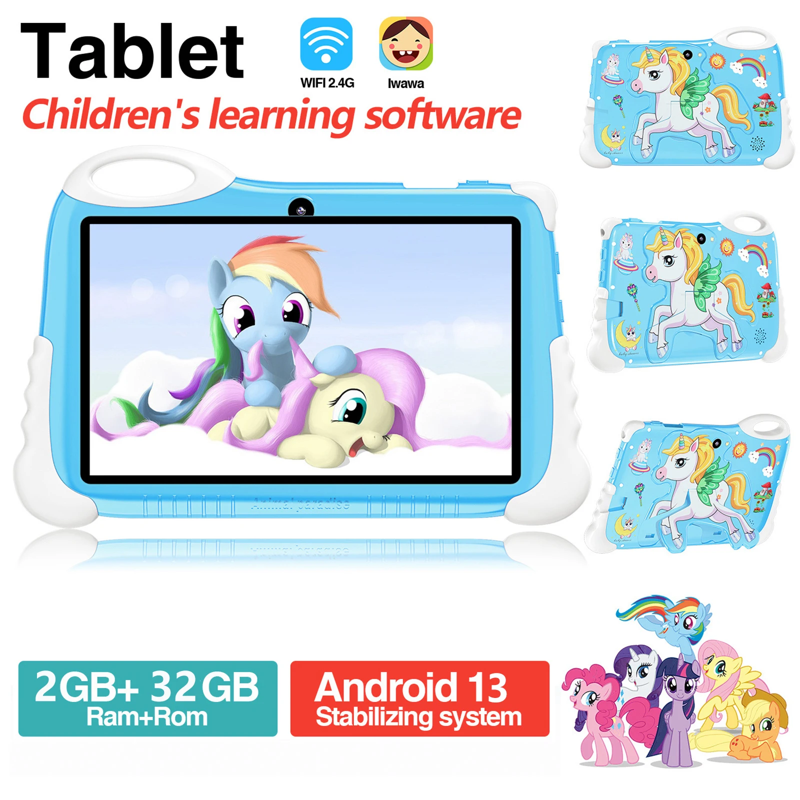 7 Zoll Kinder Tablet Android 13 Octa Core 2GB RAM 32GB ROM WiFi 4g lte 6000mah Lernt ab letten Lernsoftware für Kinder