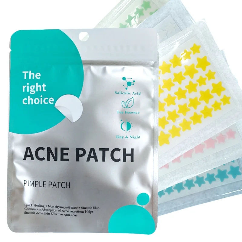 200 Patches / Pack Star Shape Hydrocolloid Acne Pimple Patch 5 Color Acne Concealer Sticker  for Blemishes and Zits Cover