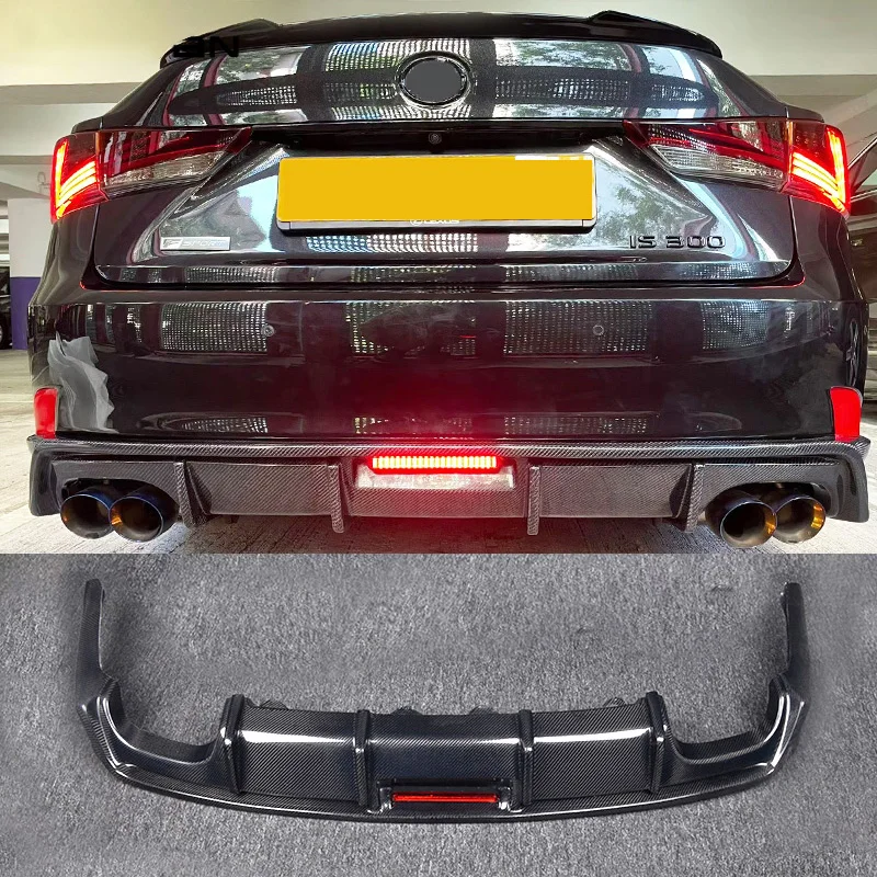 

For 2013-2020 Lexus IS300 Upgrade Carbon Fiber Rear Diffuser Separator with LED Light Rear Diffuser Car Kit