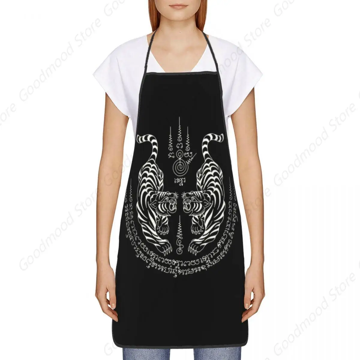 Tattoo Aprons for Men Women Thailand Muay Thai Adult Unisex Chef Bib Tablier Cuisine Cooking Baking