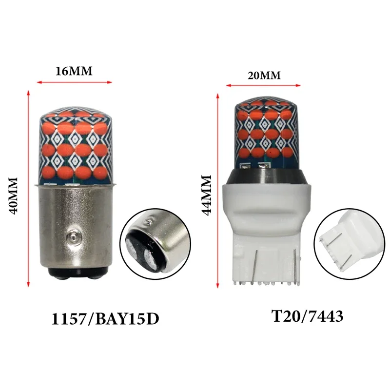 1/2 قطعة 1157 BAY15D P21/5 واط دراجة نارية ضوء الفرامل LED فلاش تحذير الذيل ضوء ضوء إحترافي 1157 مصباح ليد مصباح لمبة حمراء