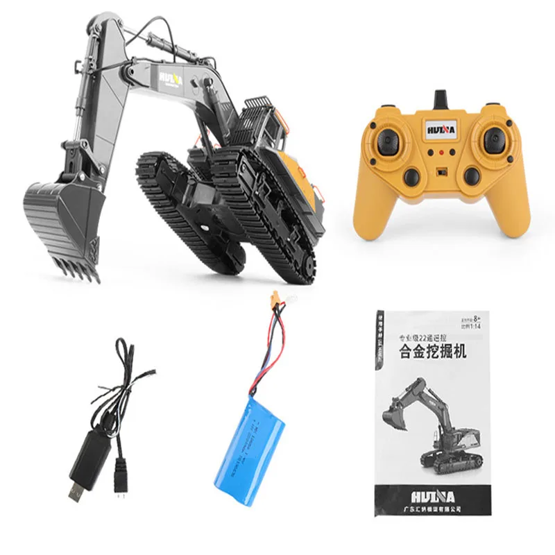 Huina 592 Alloy RC Excavator Truck 22CH 2.4G Remote Controlled Engineering Machine Vehicle  Construction Toys Car Toys For Boys