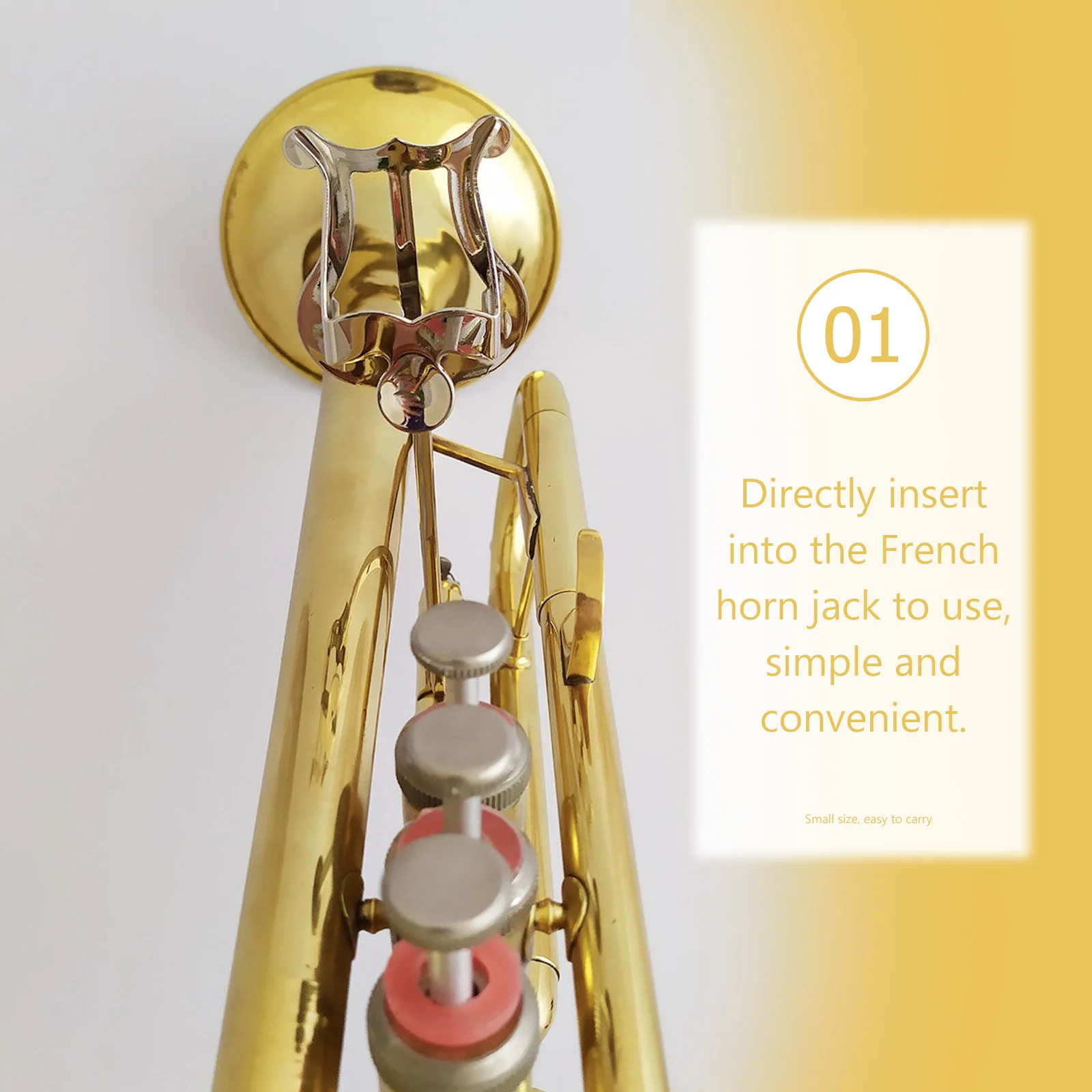 

French Horn Music Score Clip Practical Sheet Music Rack Lightweight Portable Musical Instrument Accessory Durable Metal Lyre