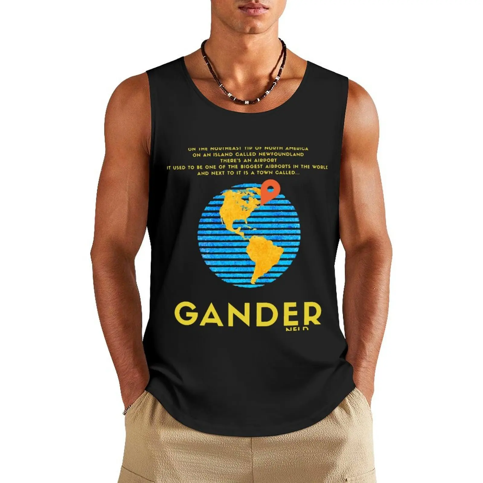 

On the Northeast tip of North America... Tank Top sleeveless t-shirts for men Gym wear T-shirt Men's gym