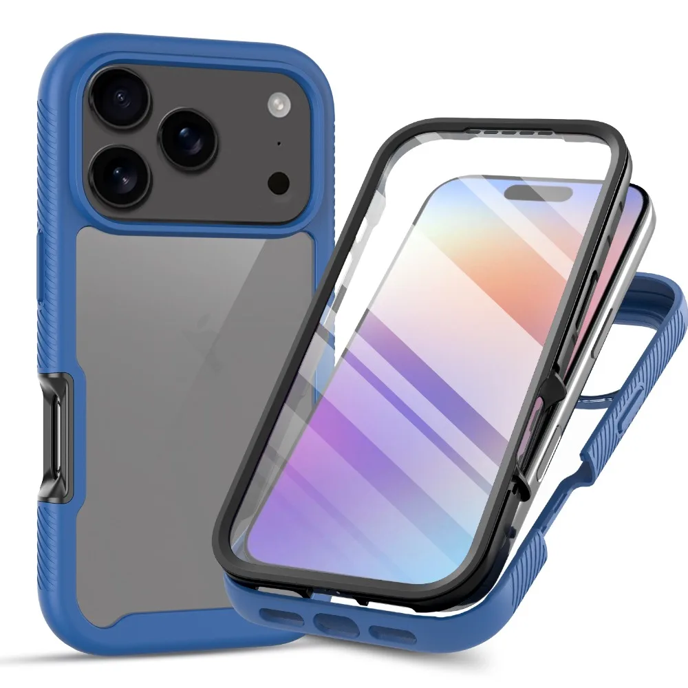 

Для нового iPhone 17 Pro Max 2025 Crystal Case спереди и сзади 360 защитный бампер Funda iPhone Air 17Pro iPhone17 ProMax чехол для телефона
