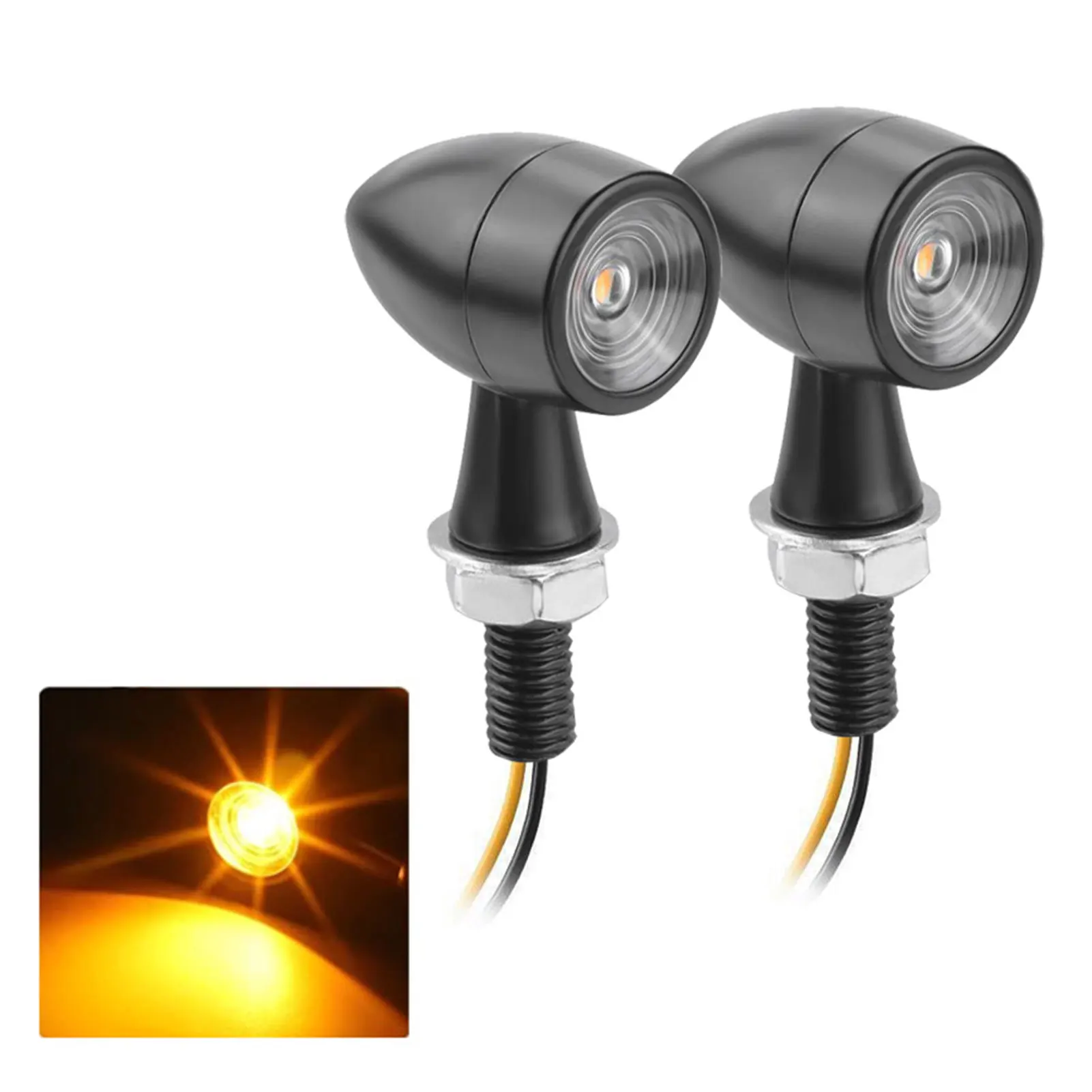 2pcs 12V Motorcycle Mini LED Turn Signal Light Bullet Moto Flashing Light Clignotant Moto Led Fit For Suzuki