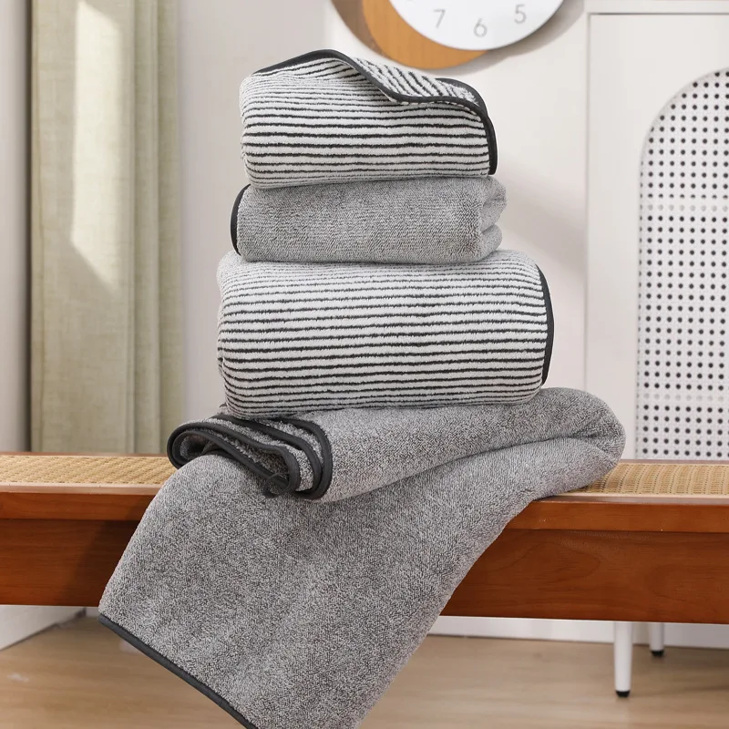 Thickening High quality bamboo charcoal coral velvet fiber bath towel Super Absorbent And Quick Drying Bath Towel Bathroom Use