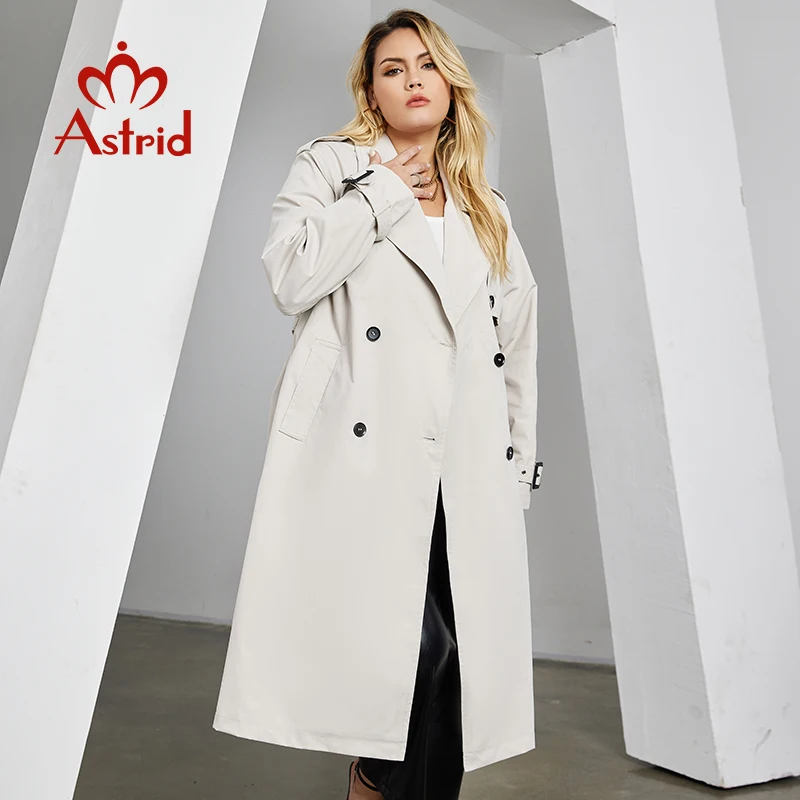 Astrid Women\'s Trench Coat Women Jacket Oversized Long Lapel Double Breasted Fashion Casual Overcoat Female Outerwear Autumn