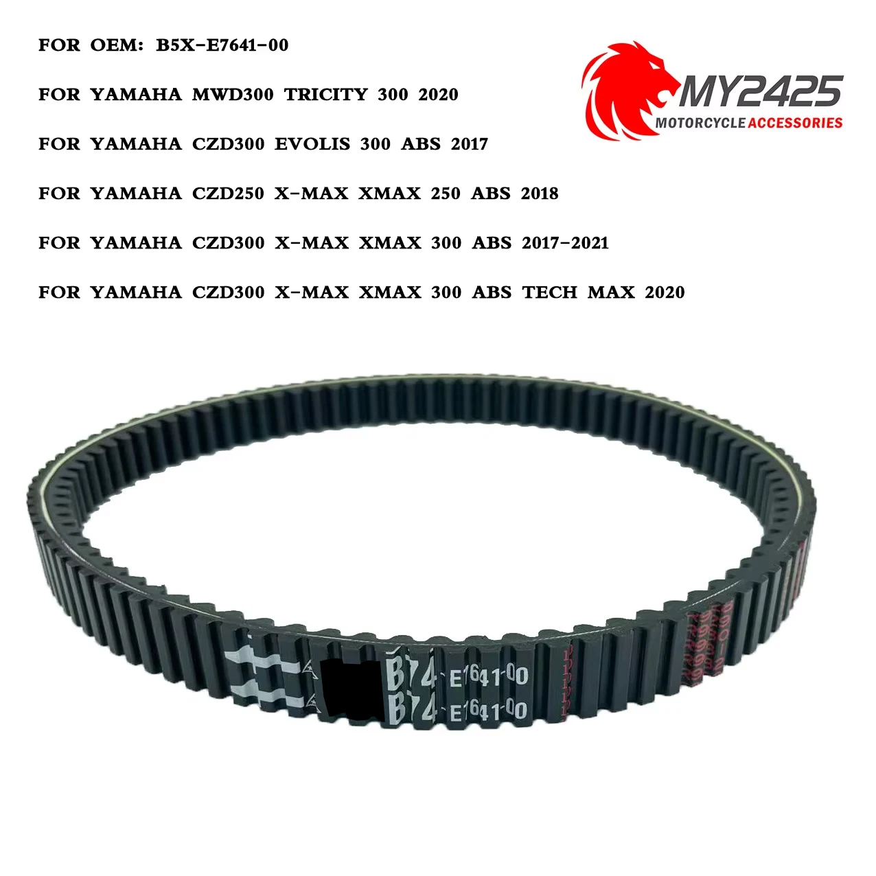 

Kevlar GENUINE Scooter V-Belt for Xmax300 X-MAX 250CZD Tricity 300 B74-E7641-00 B5X-E7641-00 CVT Transmission Belt