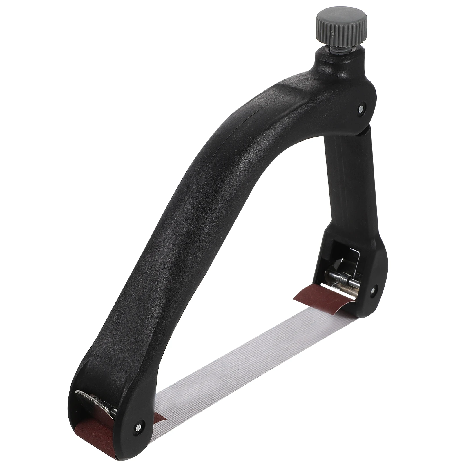 1 set Abs Bow Shaped Sandpaper Block Hand Sanding Tool Vitrified Fiber Handle Adjustable Spring Slot Grip Automotive Woodworking