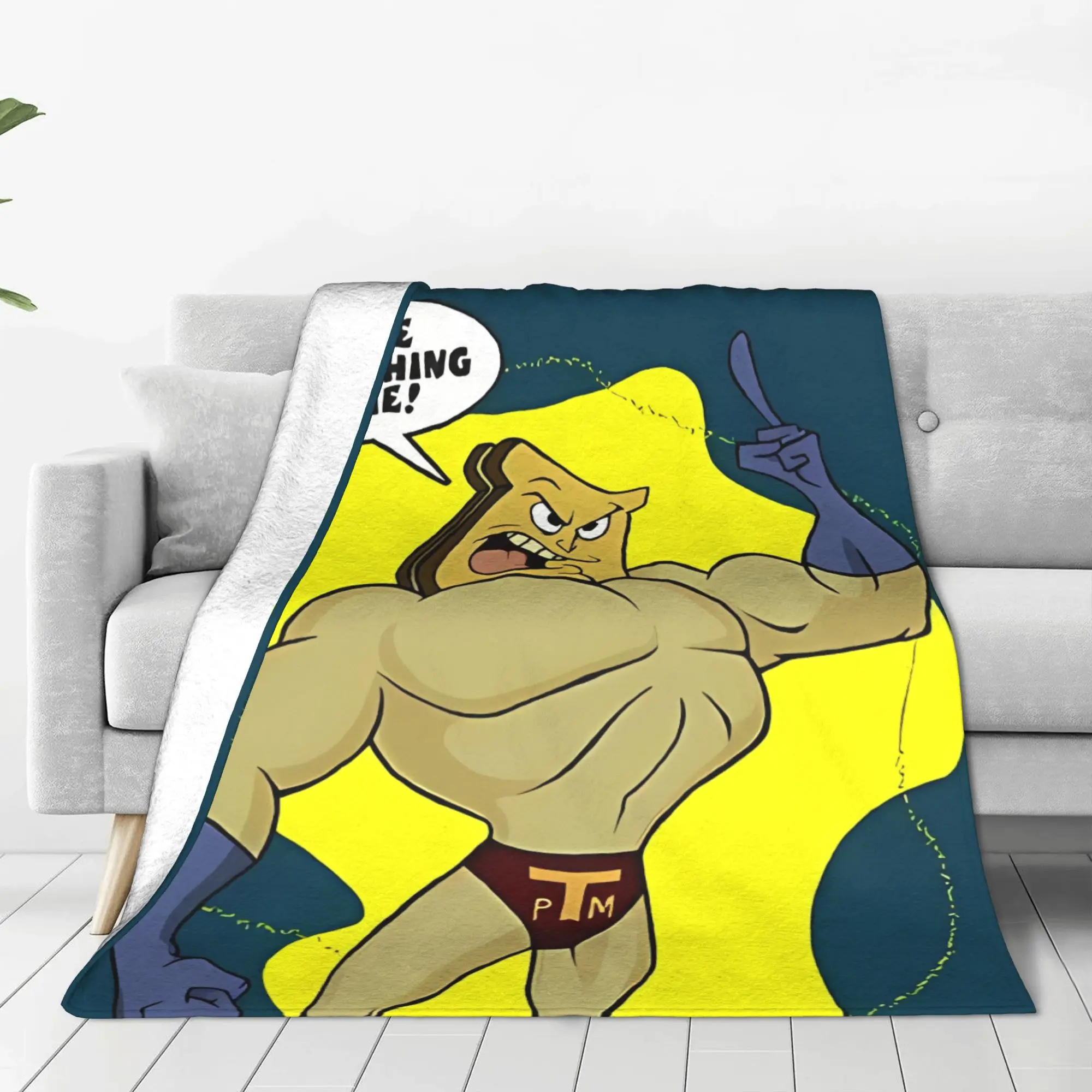 1PC Home Cutecore Powdered Toast Man Ren & Stimpy Blanket Super Cosy Plush Home Living Room Sofa Halloween