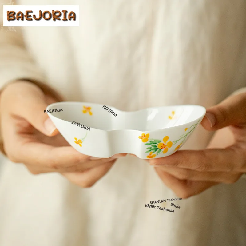 Hand-painted Small Yellow Flower Tea Scoop Elegant Shovel Chahe Awakening Tea Ladle Flower Tea Tea Items Equipment Collection