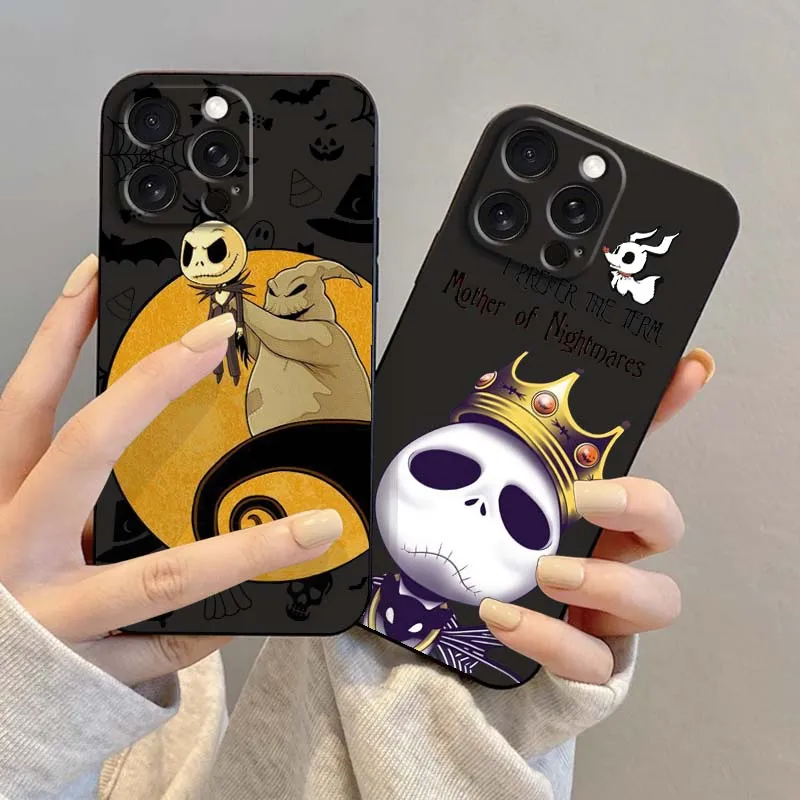 Jack The Nightmare Navidad para Apple iPhone 17 16 16E 15 14 13 12 11 Air Pro Max Plus funda de silicona suave negra para teléfono