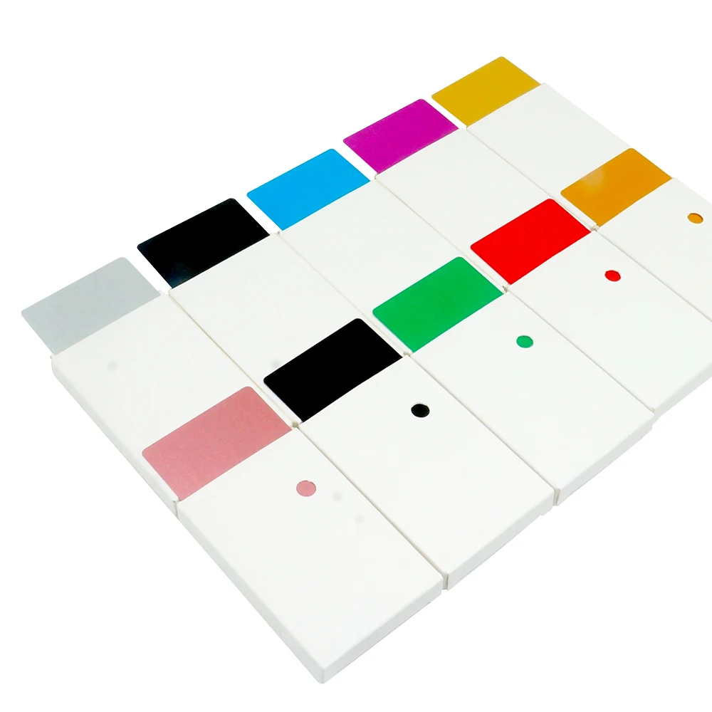 Metal Business Cards 10pcs Colorful  aluminum Blank Card Customers Fiber Laser Marking Engraving DIY 10 Colors Optional