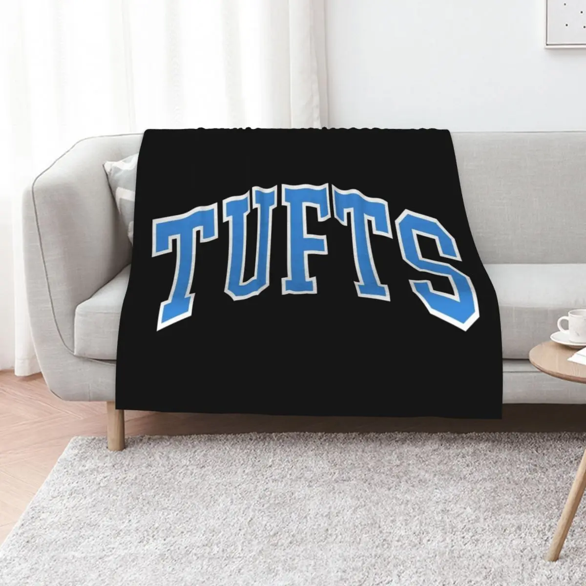 tufts - college font curved Throw Blanket Soft Sherpa Fleece Warm Blanket for Winter