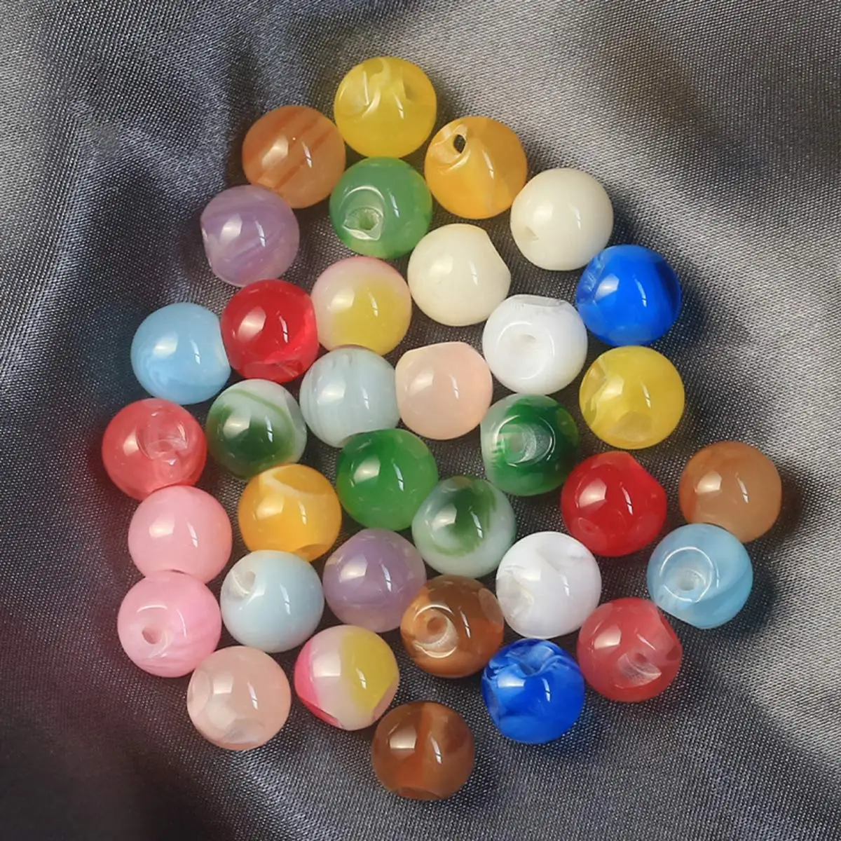 

200PCS Round Resin Imitation Cat's Eye Stone Charm Pendant 10mm DIY Bracelet Earrings Jewelry Accessories Handmade Material Pack