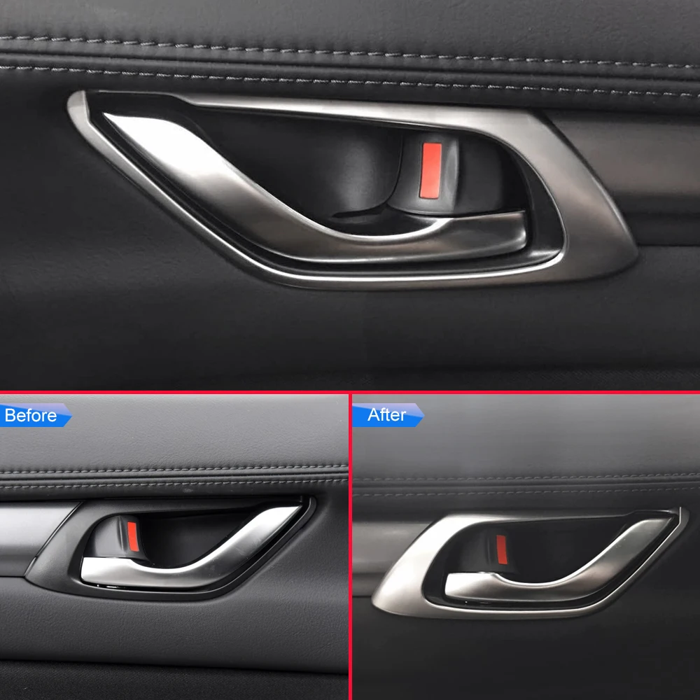 For 2017-2025 Mazda CX-5 CX5 Matte Chrome Interior Door Handle Surrounds Trims Accessories