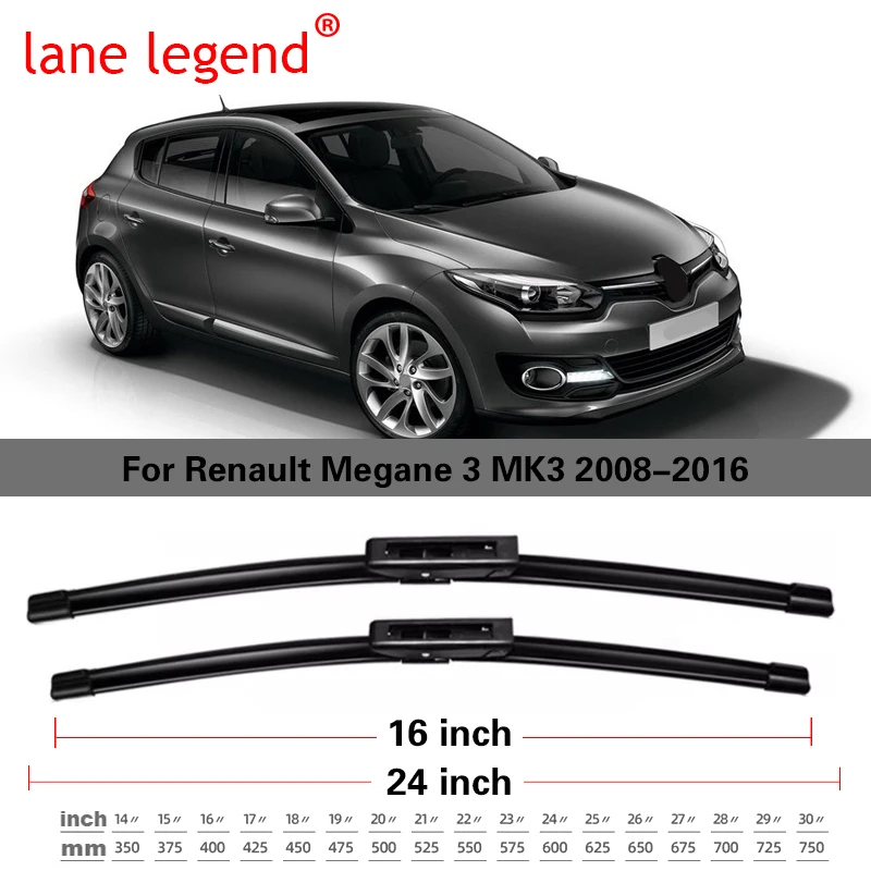 Car Front Rear Wiper Blades For Renault Megane 3 MK3 2008-2016 Windshield Windscreen Window 24\