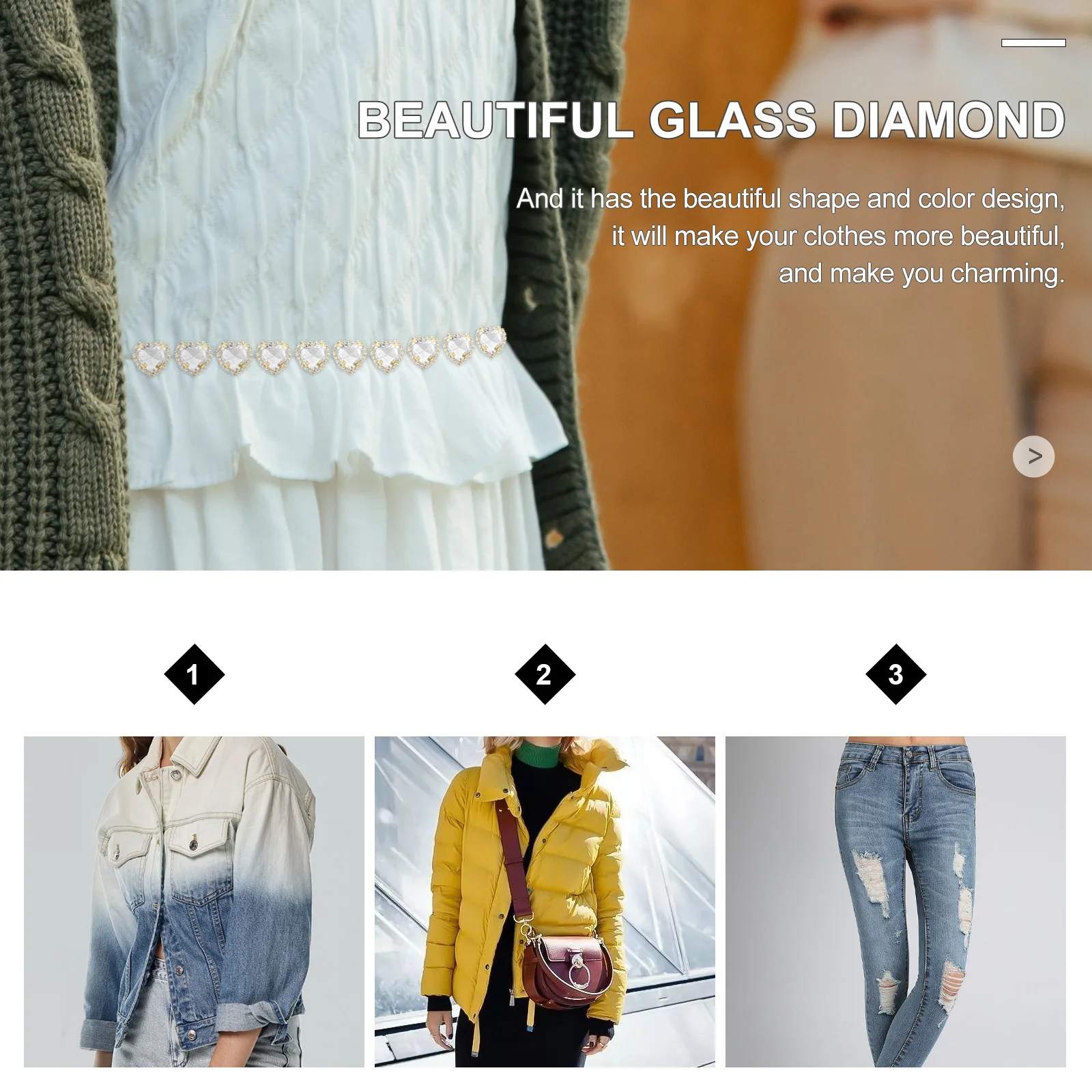 

20Pcs DIY Glass Sewing Rhinestones Premium Material Lightweight Claw Drill for Dress Jewelry Bag Accessories Durable Decoration