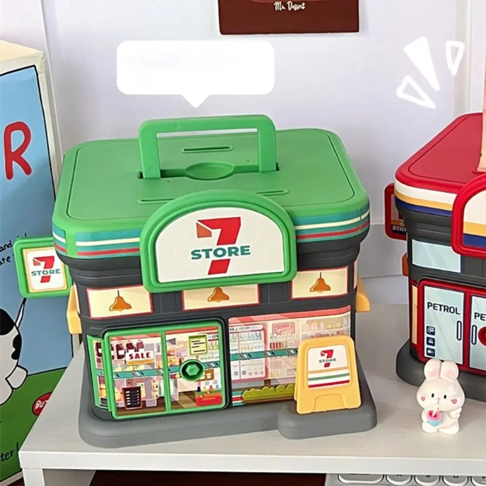 Tirelire Portable en forme de magasin, serrure à clé en plastique, tirelire créative pour étudiants, pot d'épargne sûr pour enfants et adultes, cadeau