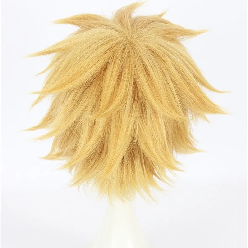 Célula de trabajo Cosplay Killer T Cell Golden Yellow Cos peluca gorro de peluca de seda de alta temperatura