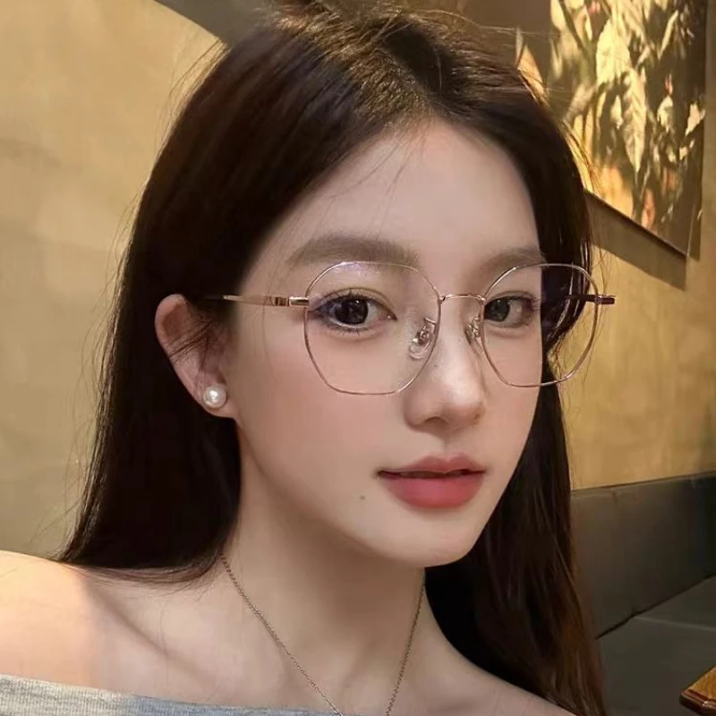 Retro Polygon Blau Licht Blockieren Gläser Frauen Metall Rahmen Mode Computer Brille Männer Klar Anti Strahlung Filter Gläser