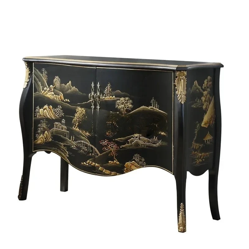 

G New Chinese-style entrance cabinet painted landscape living room household partition feng shui storage locker