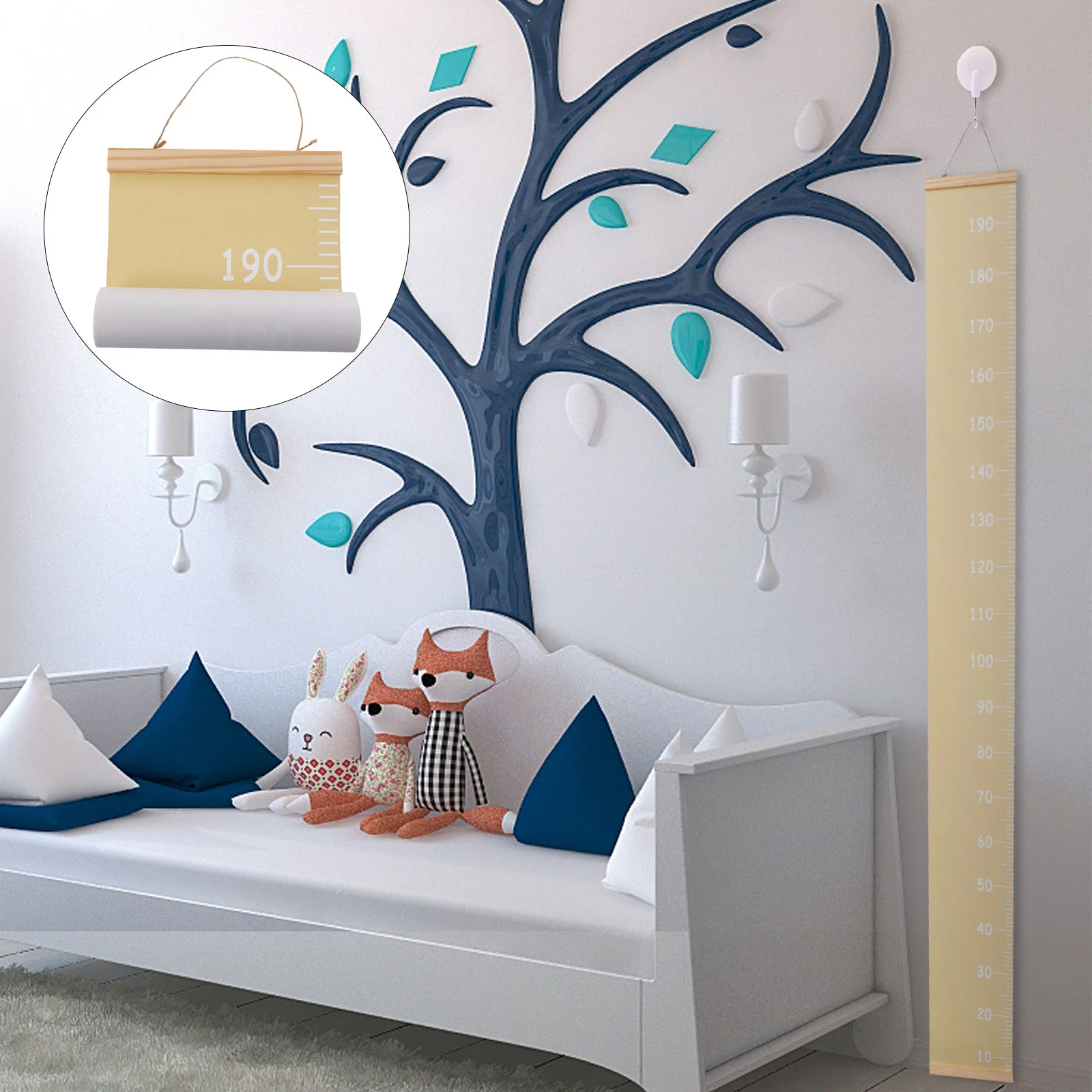 Children's Height Ruler Poster Measuring Tool Hanging Chart Curve Kids Canvas Measurement Wall Baby