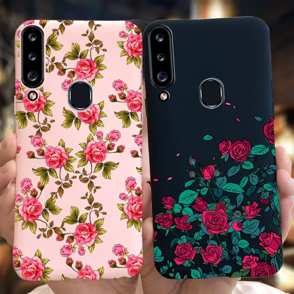 For Samsung Galaxy A20S Phone Case 2019 Popular Flower Painted Matte Soft Back Cover For Samsung A20S A 20S SM-A207F Bumper Capa