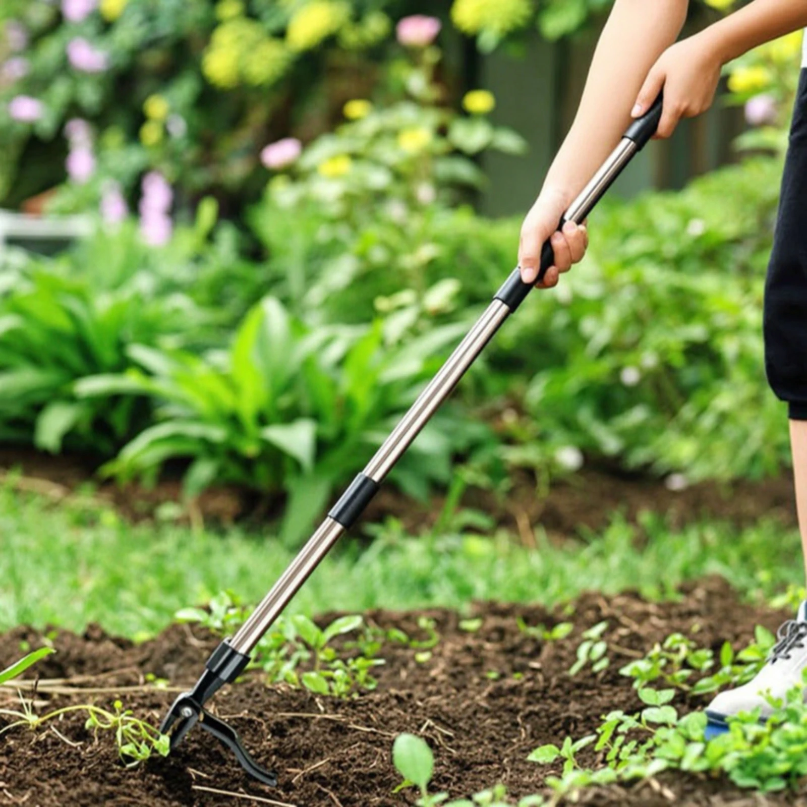 Unwanted Plants Puller with Claw Manual Long Handled Weeder Gardening Weeder Detachable for Gardeners, Garden, Lawn