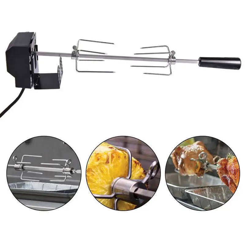 Automatic Electric BBQ Grill Rotisserie Kit With Motor Outdoor Spit Roaster Rod Charcoal Pig Chicken Beef Camping Cooking Tools