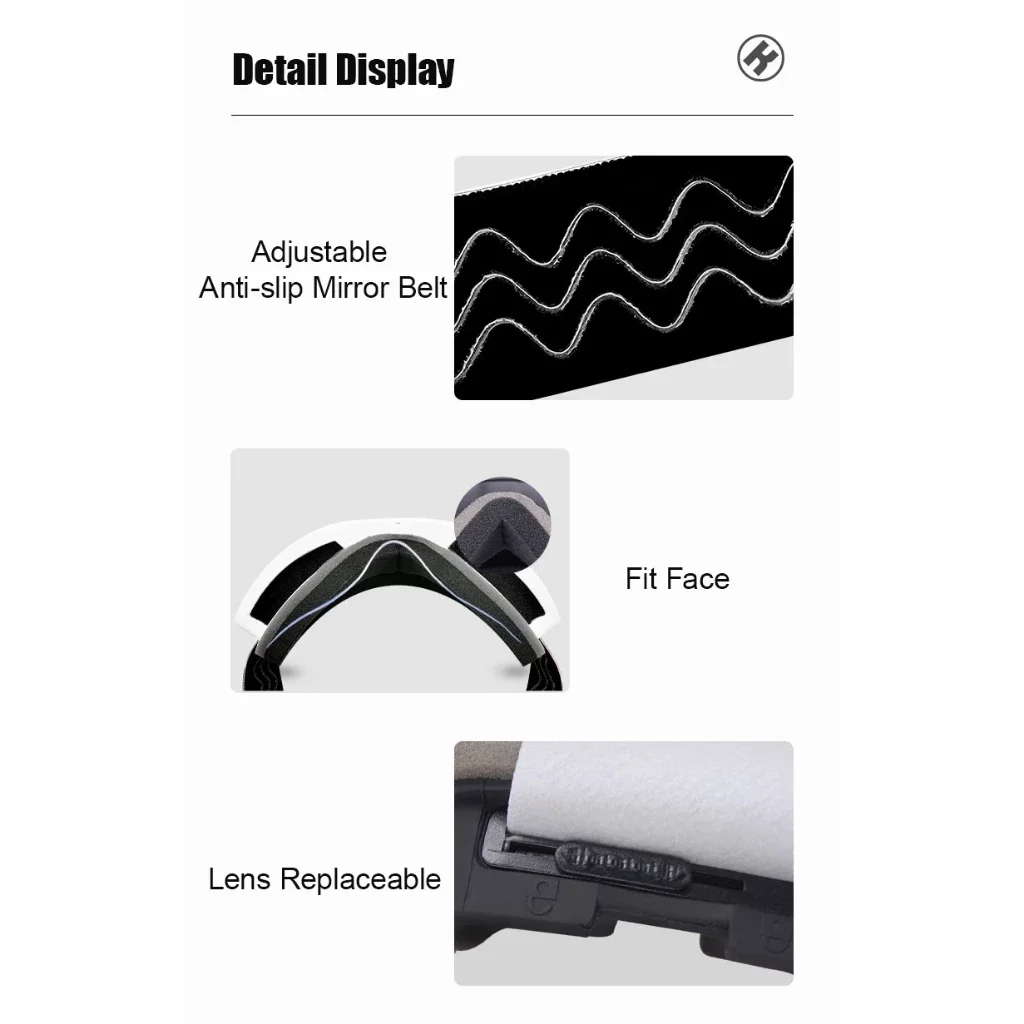 KUFUN Cylindrical Ski Goggles Windproof HD Anti-fog With Case Support Myopia Glasses Winter Sport Snowboard Adult Men Woman Lady