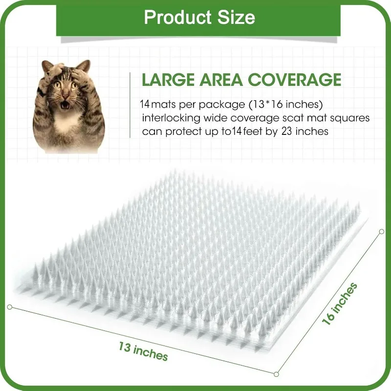 

12 Pack Scat Mat for Cat Spike Mat, Cat Repellent Indoor & Outdoor Mat To Deter Cats & Other Animals, Humane Deterrent Indoor