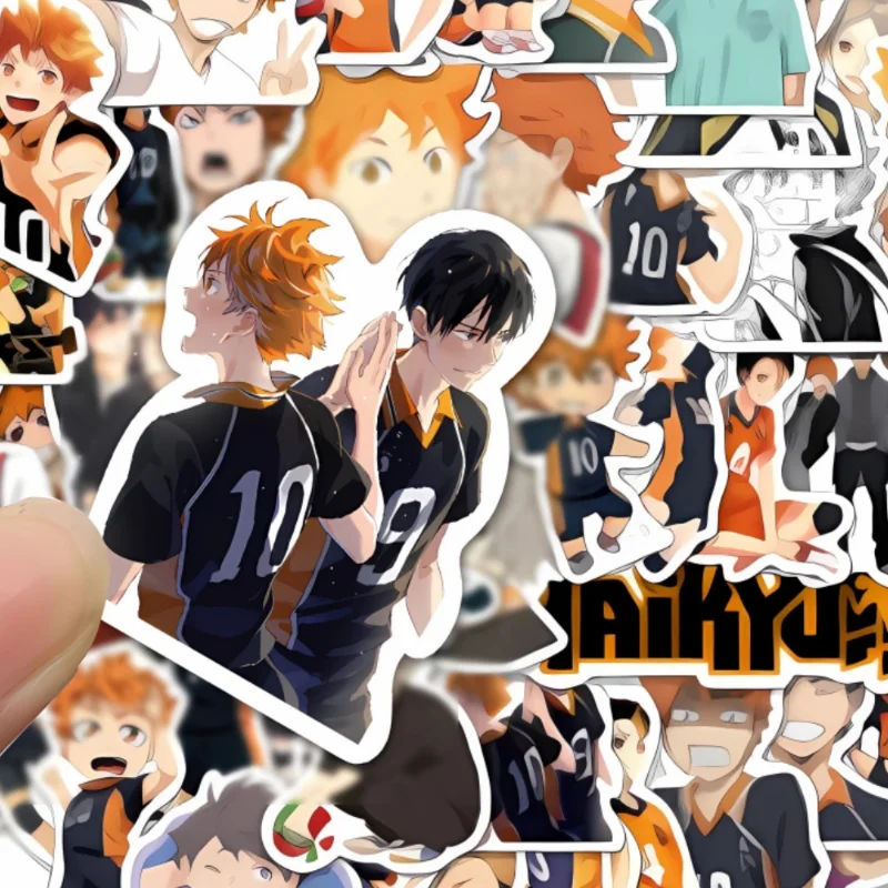 52/30/10PCS Asahi Azumane Tobio Kageyama Popular Anime Peripheral Stickers Luggage Computer Case Skateboard Stickers Waterproof