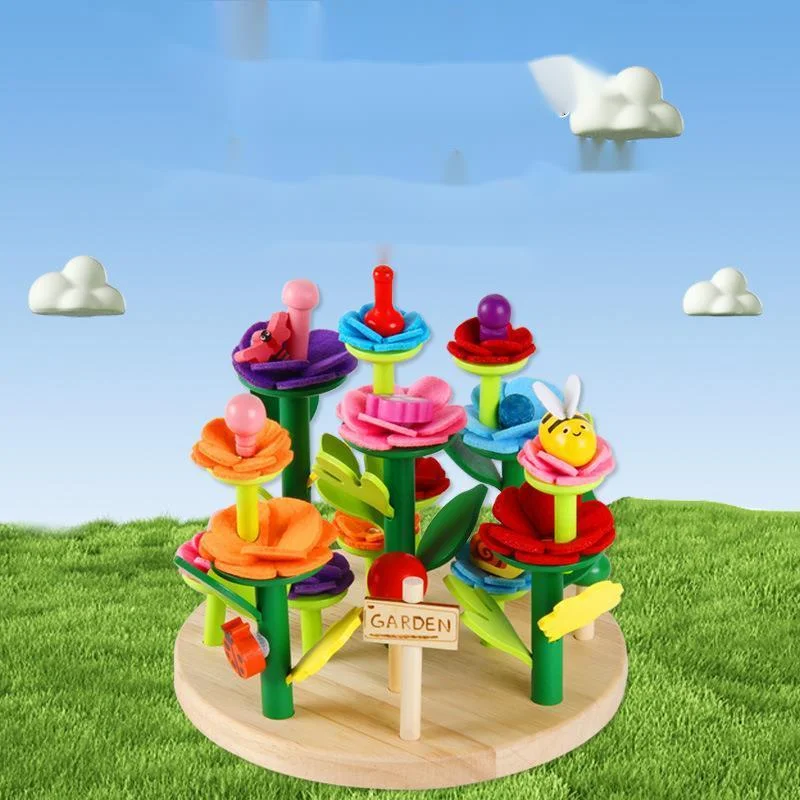 

Wooden DIY Garden House Colorful Building Blocks Children Montessori Kids Model Garden Teaching Puzzle Toys Gifts New