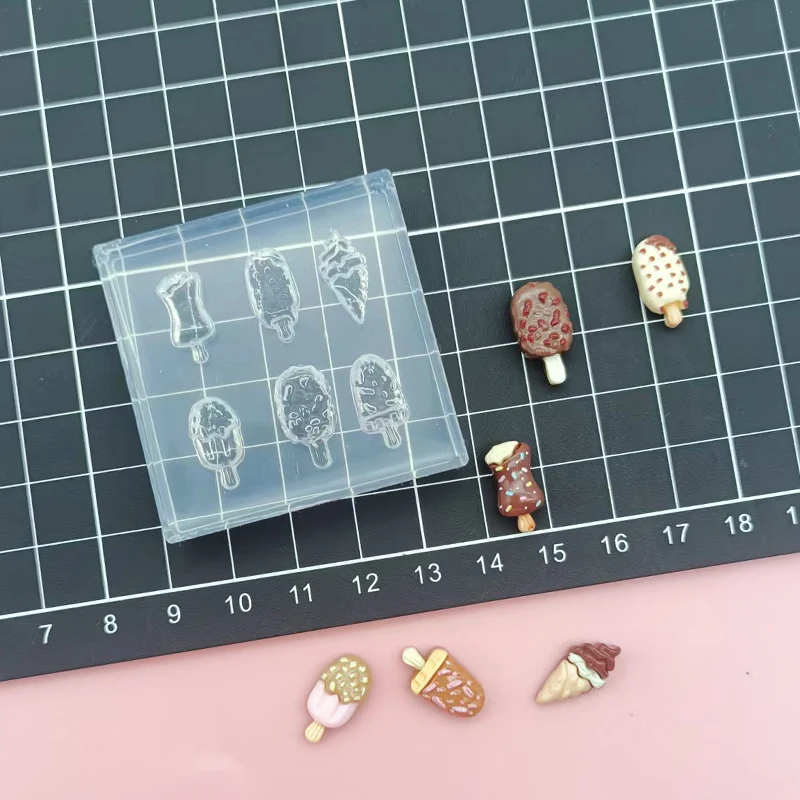 Polymer Ceramic CLay Mini Chocolate Ice cream Silicone Mold Doll House Food toy Clay DIY molds view 3