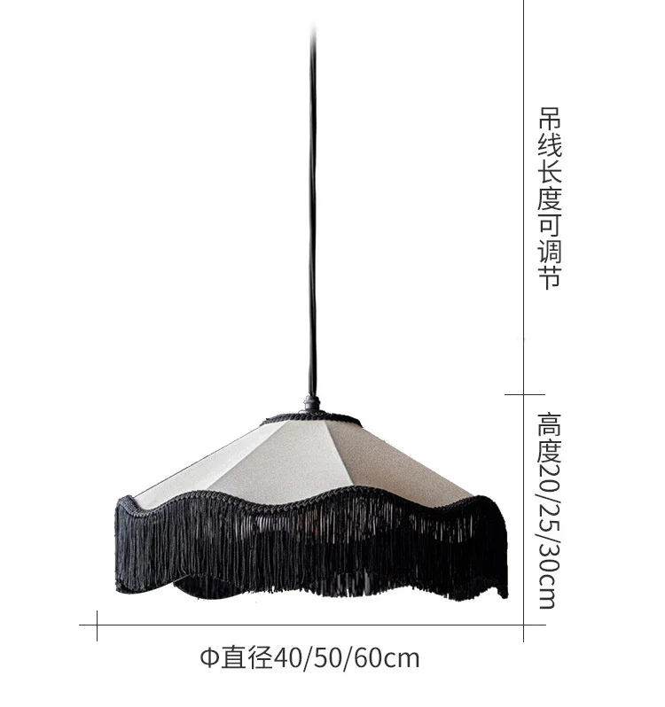 French Fabric Big Chandelier for Living Room, Dining Table, Study, Cloakroom, Corridor Interior Decoration Pendant Lamp