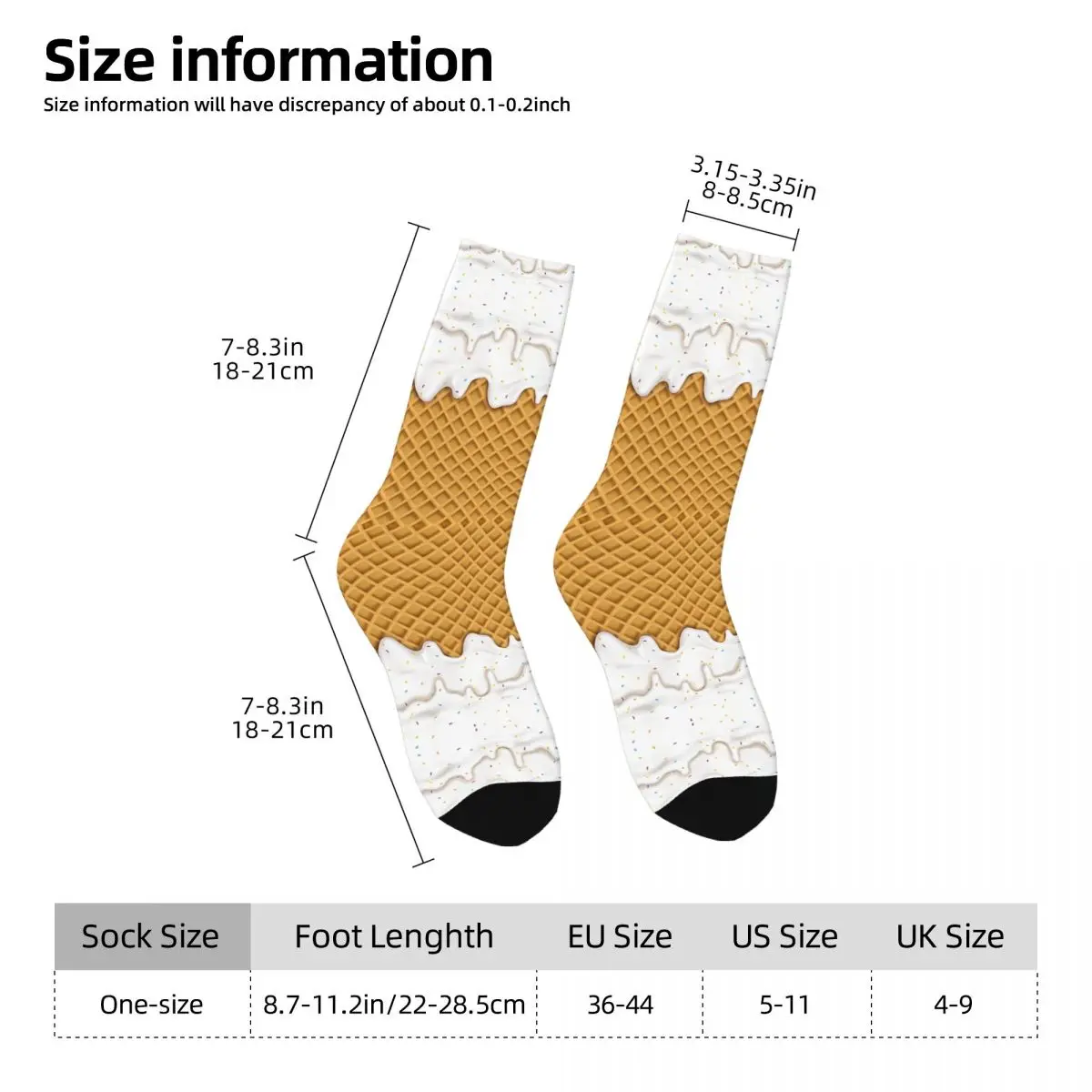 Melted Chocolate Vanilla Ice Cream Sock Printed Man Polyester