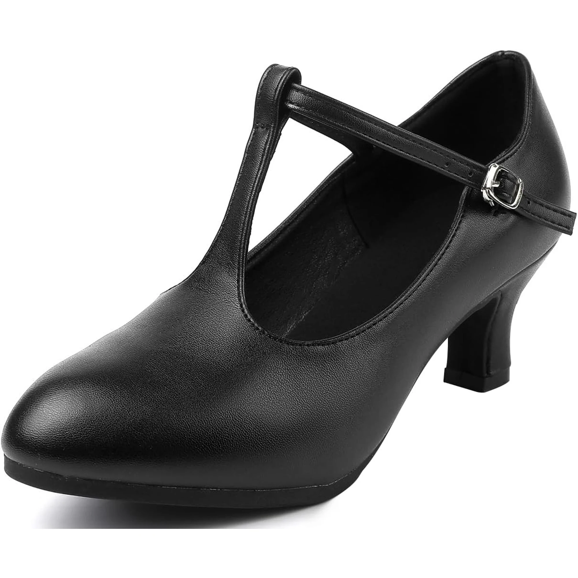 Sepatu Dansa Karakter Wanita Model T-Strap Anti Selip untuk Latin Salsa Tango