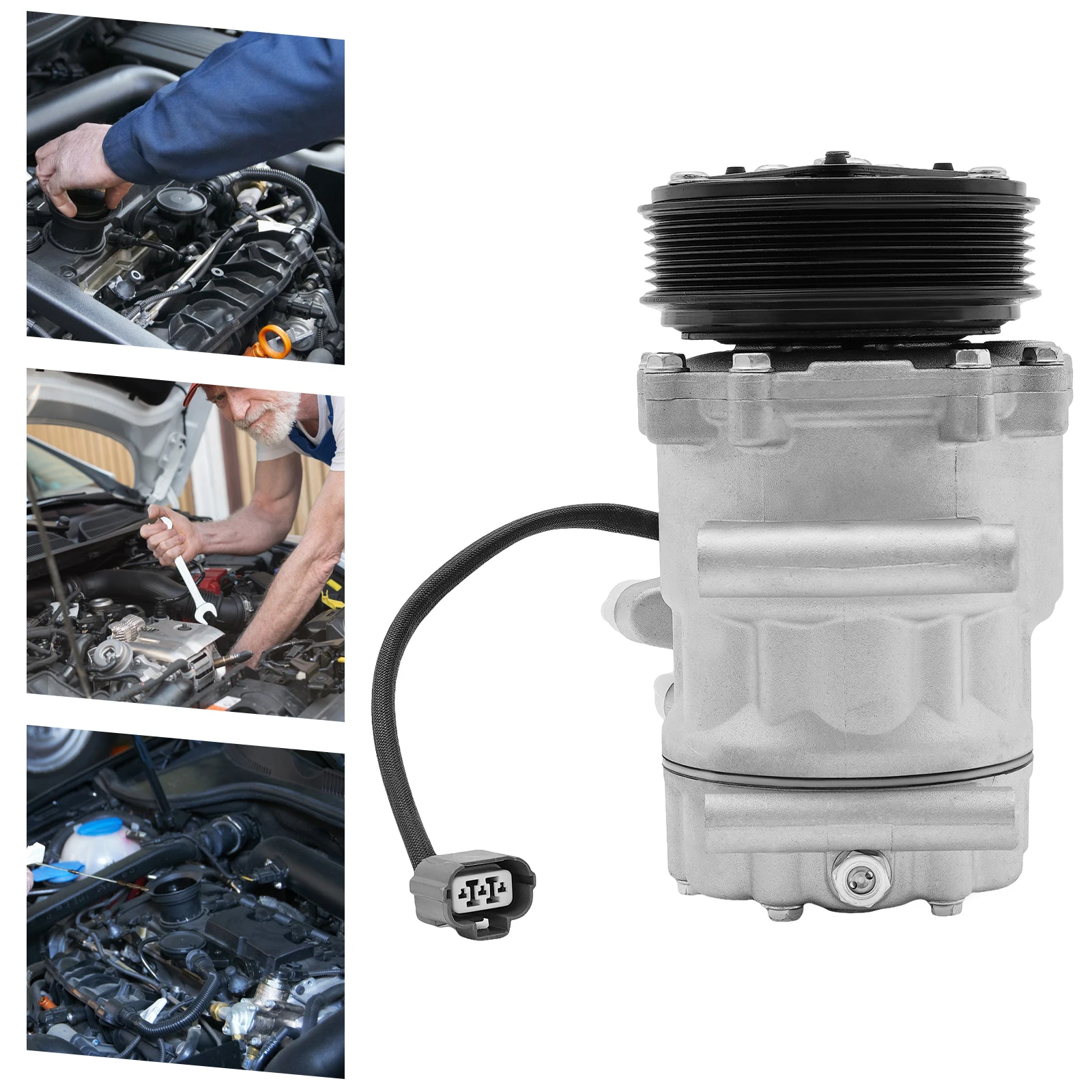 A/C Compressor 12V Air Conditioning Compressor New Silver Black For Cars SUVs Direct Replacement