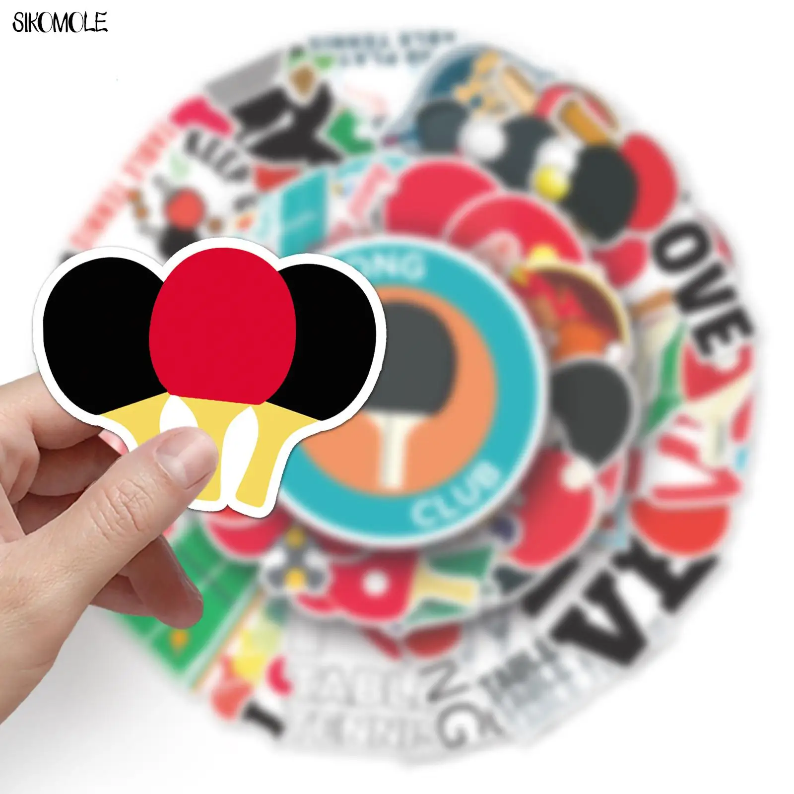 10/30/50 pz adesivi palla da Ping-pong fai da te regalo per bambini giocattolo Laptop valigia Skateboard telefono chitarra tazza decalcomania Graffiti Cartoon Sticker