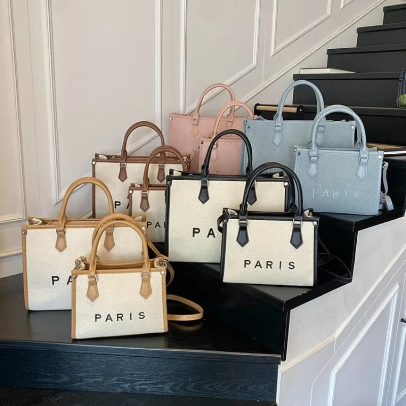 

‌ Милая фетровая большая сумка 2025 года для женщин ‌ - Сумка через плечо с мультяшным принтом и буквами, стильный и просторный кошелек-шоппер