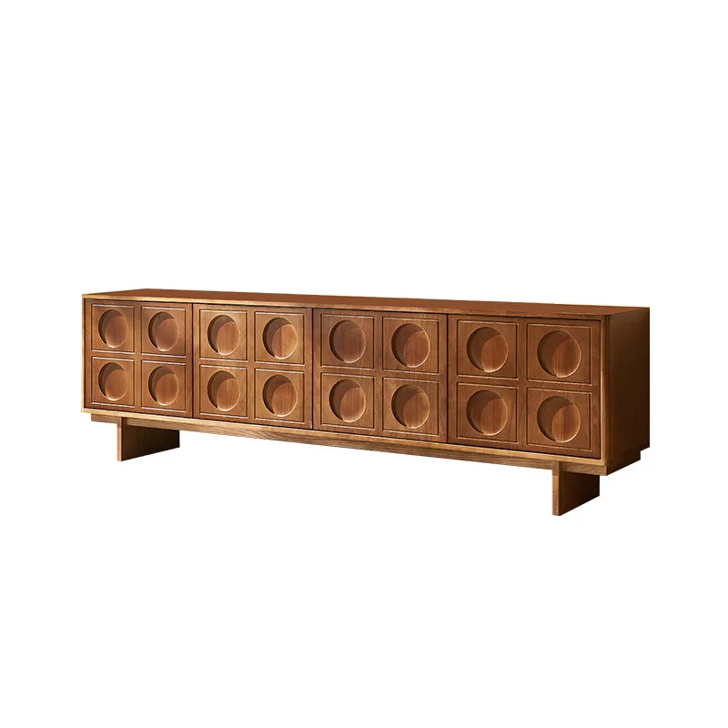 

Wabi Sandy Wind Medieval Solid Wood TV Cabinet Small Apartment Household Storage Locker Vintage Dining Side Cabinet Ash Wood Flo